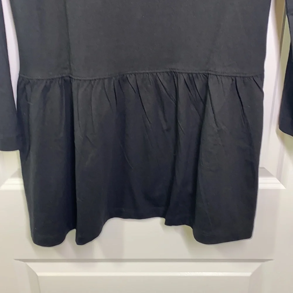 H&M -Black Long Sleeve Ruffle Dress size XXS NWT